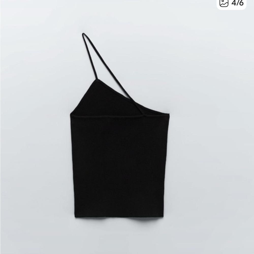 Zara Black One-Shoulder Top - Picture 4 of 4